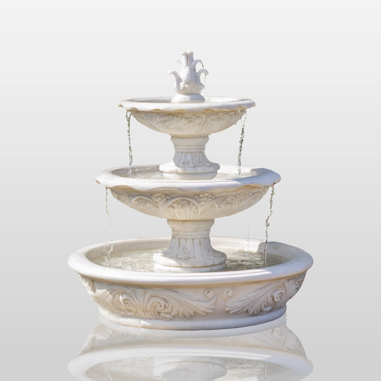 PREMIER Garden Marble Fountain with Refined Design for Resort Gardens, Urban Squares or Courtyards PSFM-008-Marble sculpture-PREMIER SCULPTURE