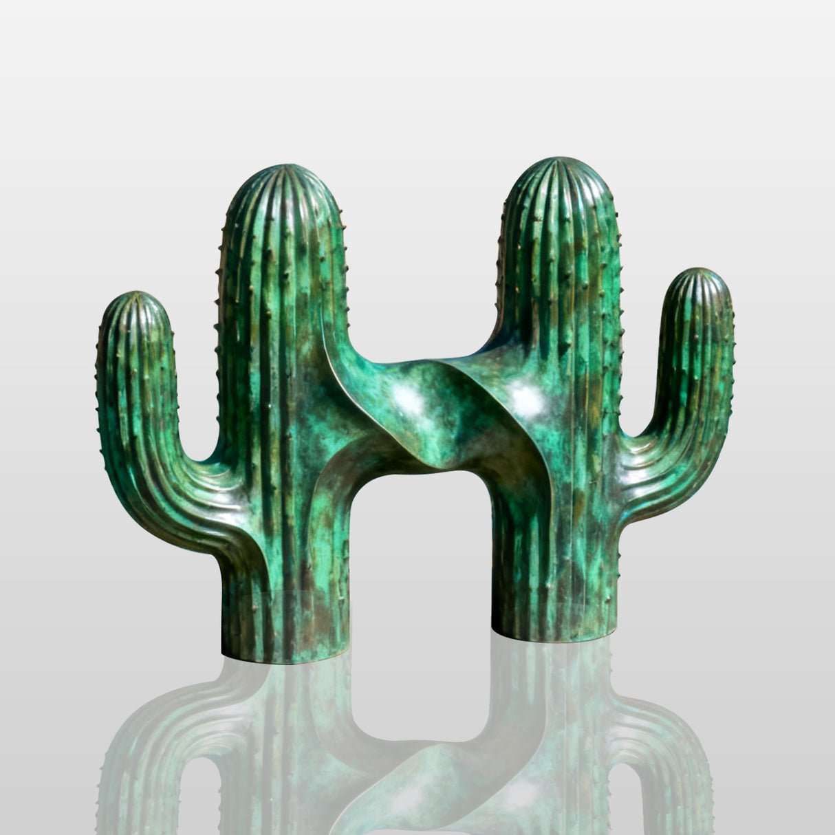 PREMIER Green Cactus Bronze Sculpture with Natural Element Style for Theme Parks, Pool Areas or Outdoor Gardens PSB-144-Bronze Sculpture-PREMIER SCULPTURE