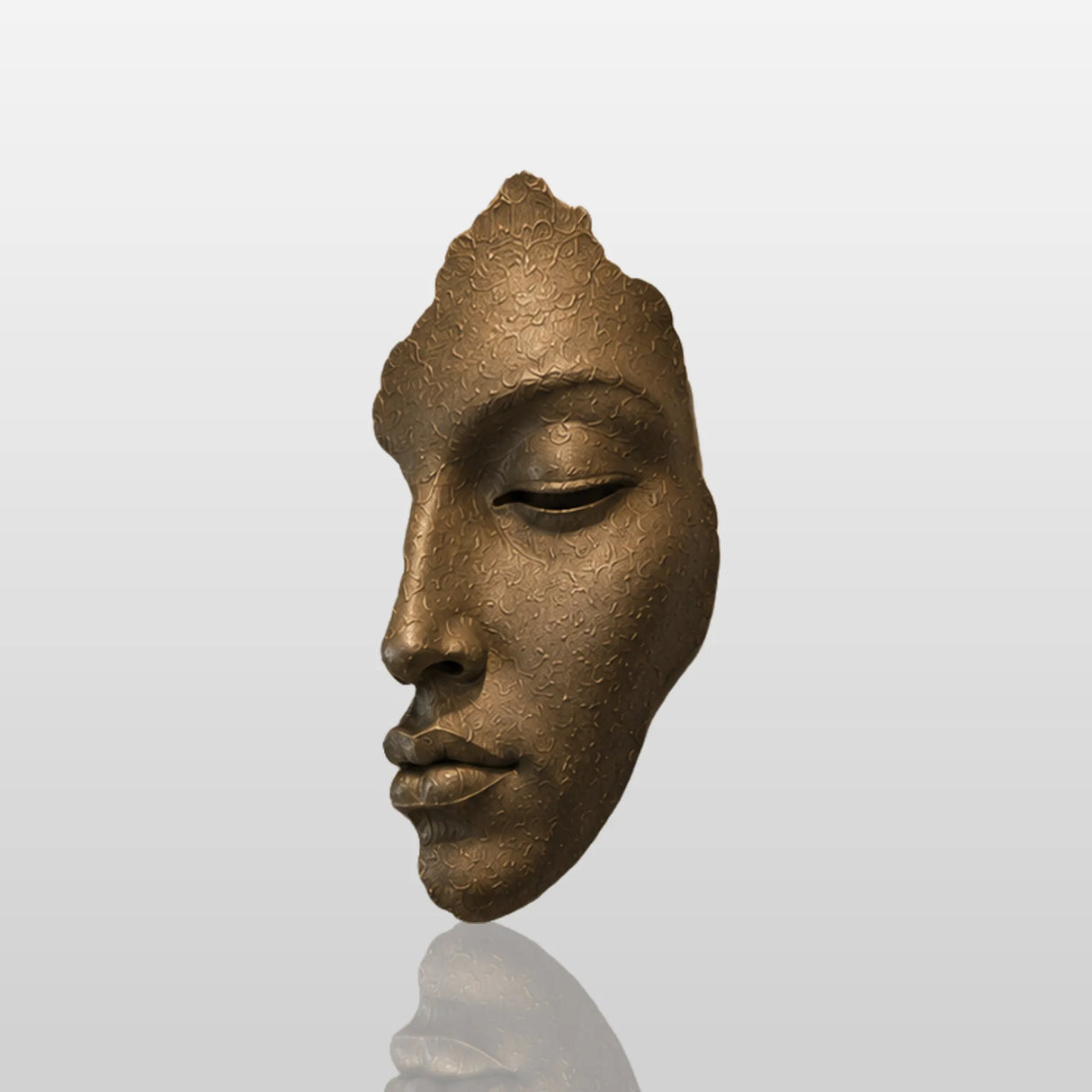 PREMIER Half Face Wall Sculpture in Bronze for Entryways, Stair Walls, Living Rooms or Quiet Meditation Spaces PSB-180-Bronze Sculpture-PREMIER SCULPTURE