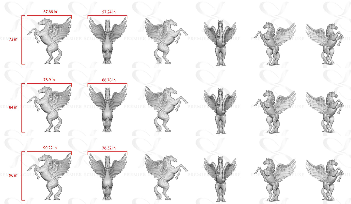 PREMIER Horse Sculpture Modern Metal Animal Flying Pegasus Stainless Steel Outdoor Sculpture PSSS-020-Stainless Steel Sculpture-PREMIER SCULPTURE