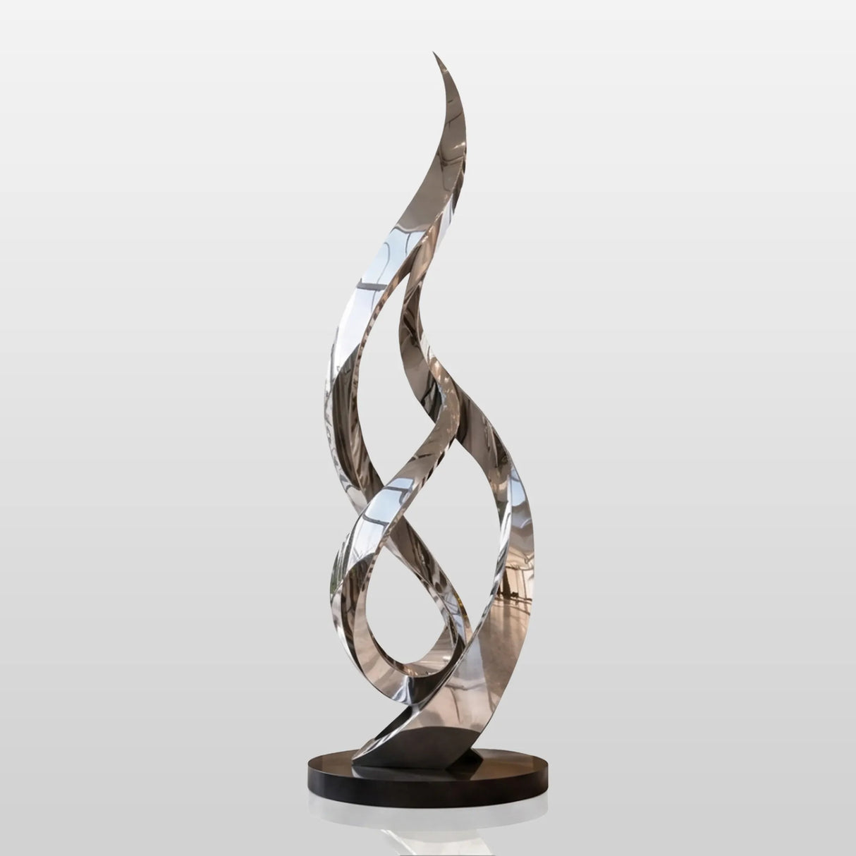 PREMIER Hotel Stainless Steel Sculpture with Ribbon Design for Lobby, Mall Atrium and Entry Hall PSSS-297-Stainless Steel Sculpture-PREMIER SCULPTURE