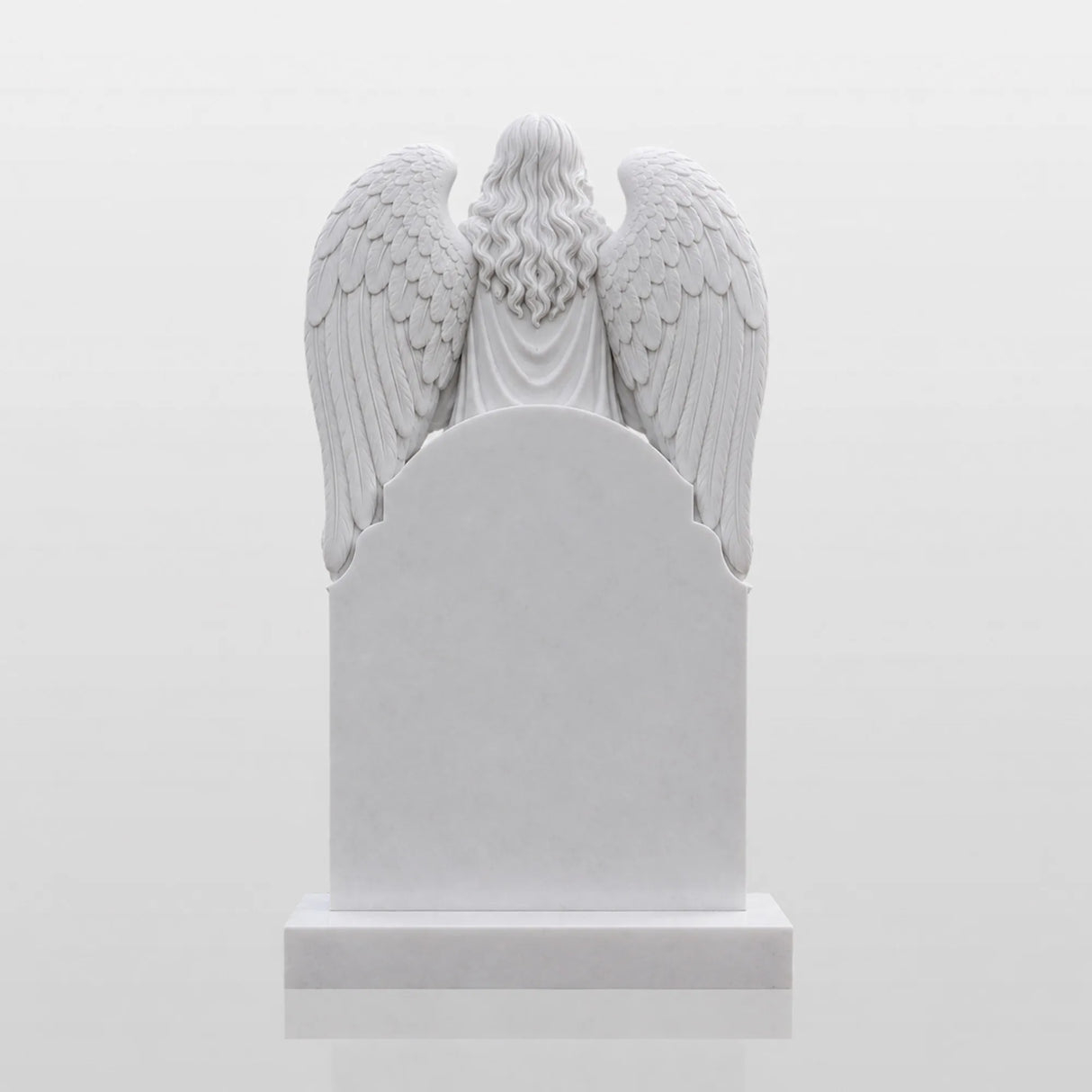 PREMIER Marble Angel Tombstone for Catholic Cemetery, Church Graveyard and Home Memorial Garden PSM-176-Marble sculpture-PREMIER SCULPTURE