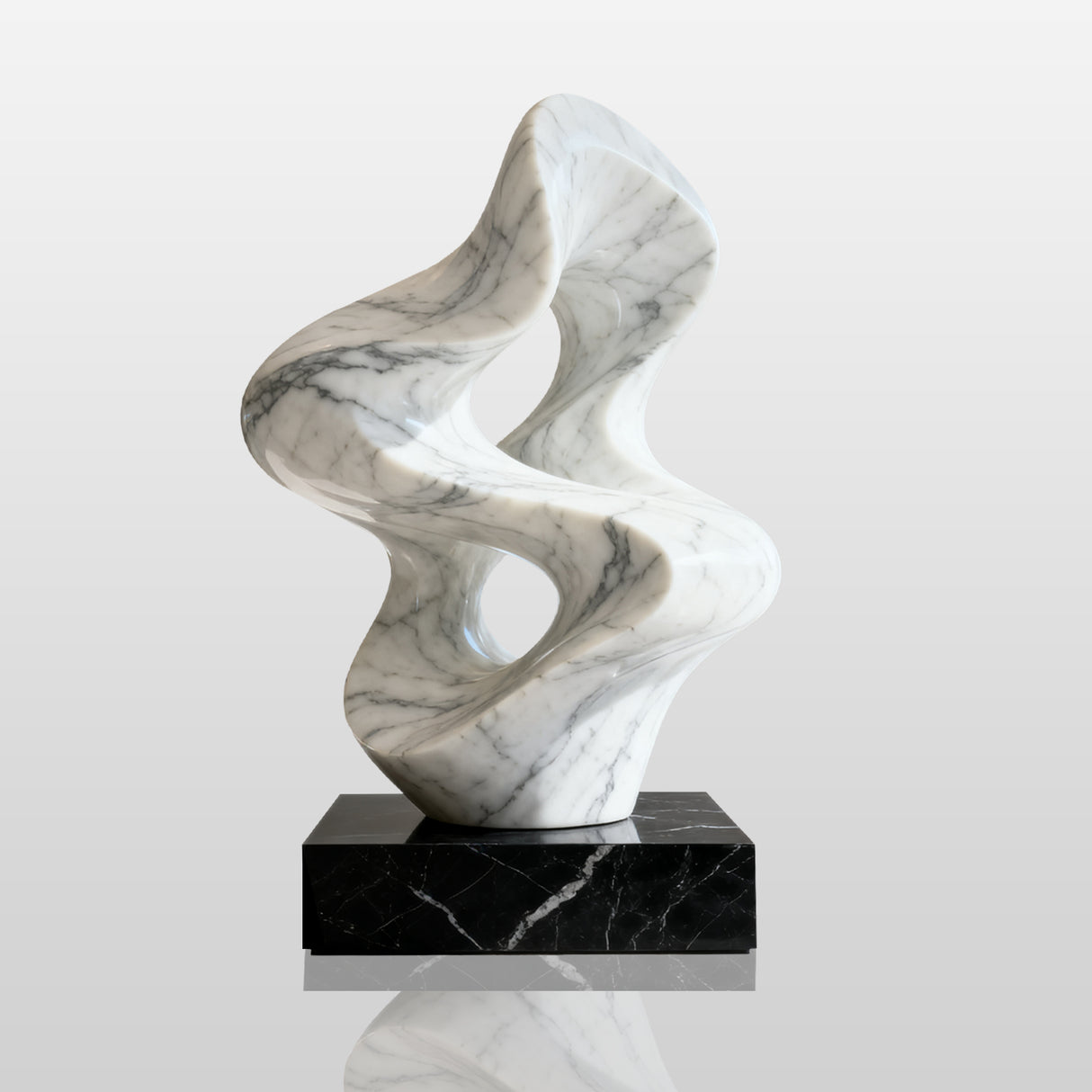 PREMIER Marble Irregular Curve Sculpture with Abstract Design for Living Rooms, Art Galleries and Lobbies PSM-100-Marble sculpture-PREMIER SCULPTURE