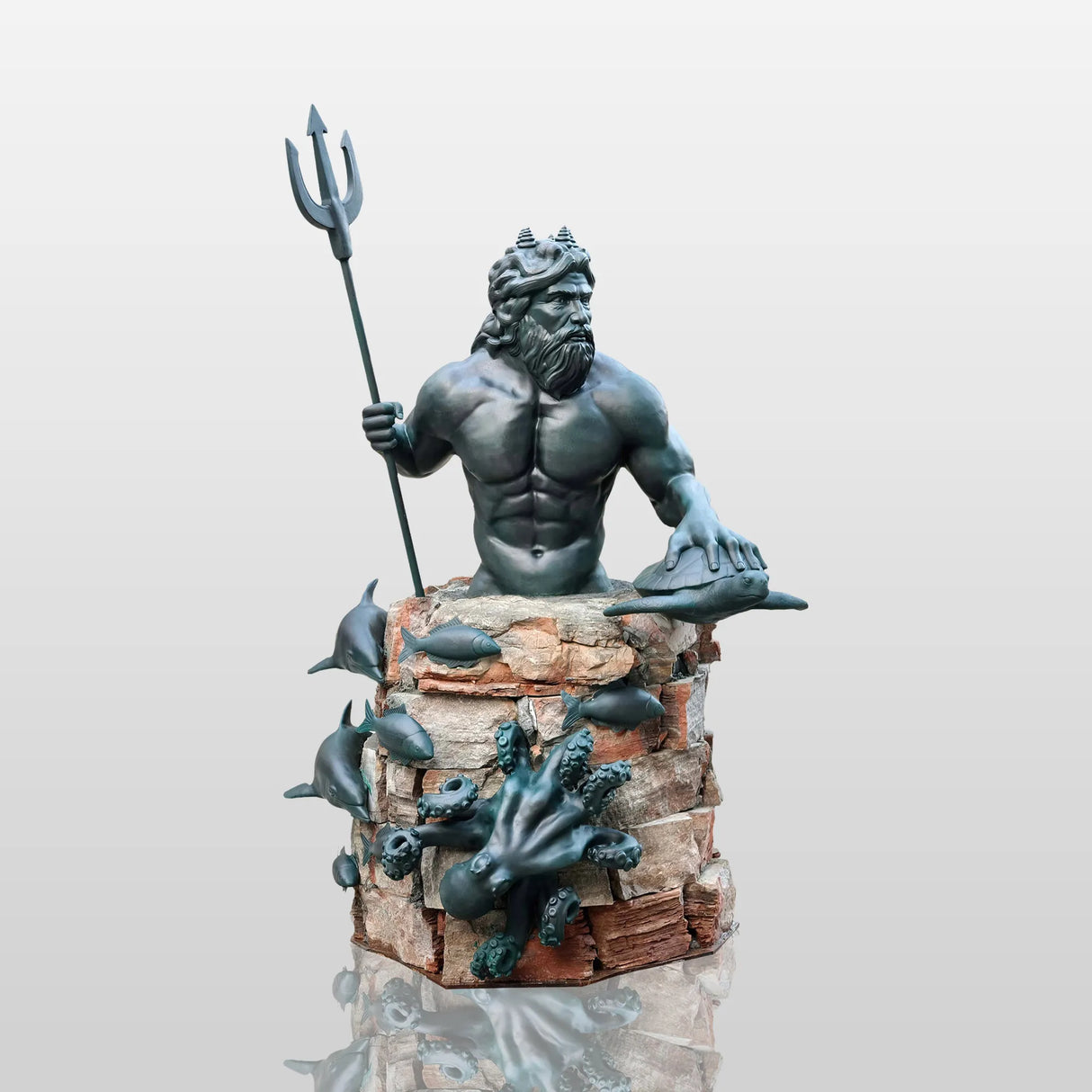 PREMIER Massive Bronze Poseidon Statue Outdoor Sea God Sculpture for Public Plaza PSB-062-Bronze Sculpture-PREMIER SCULPTURE