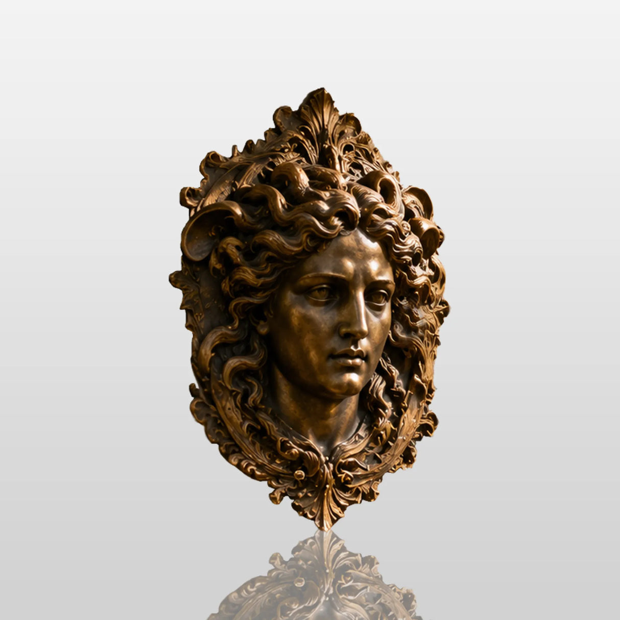 PREMIER Medusa Bronze Mask Wall Sculpture for Garden Pergola or Arbor, Patio Post and Backyard Wall PSB-201-Bronze Sculpture-PREMIER SCULPTURE
