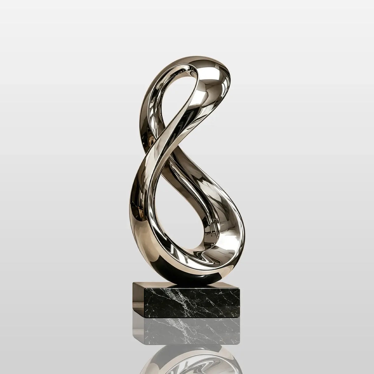 PREMIER Minimalist Ribbon Sculpture in Mirror Stainless Steel for Entryways, Reception Areas and Modern Interiors PSSS-268-Stainless Steel Sculpture-PREMIER SCULPTURE