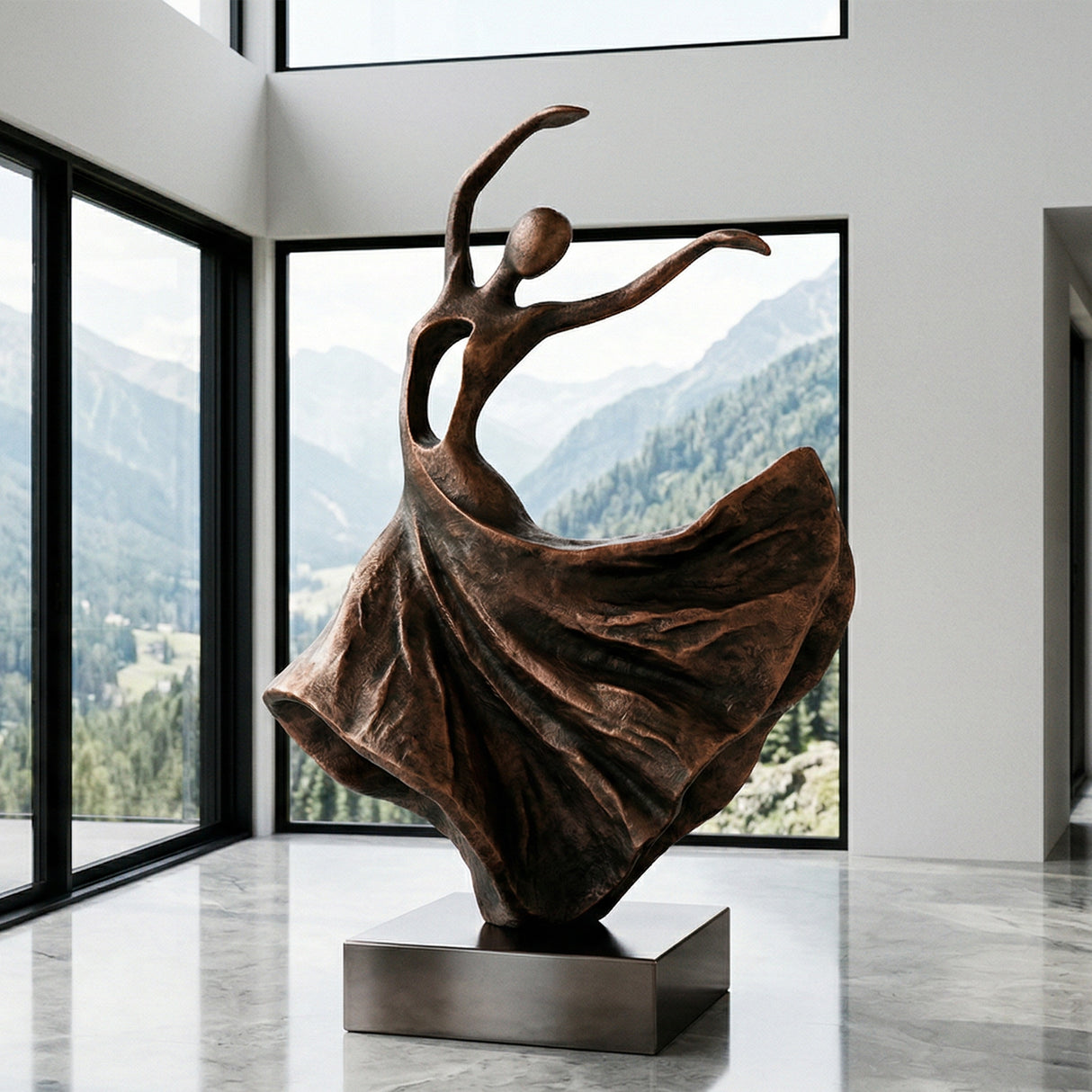 PREMIER Modern Abstract Bronze Sculpture with Graceful Dancer Design for Art Corners or Open Display Areas PSB-163-Bronze Sculpture-PREMIER SCULPTURE
