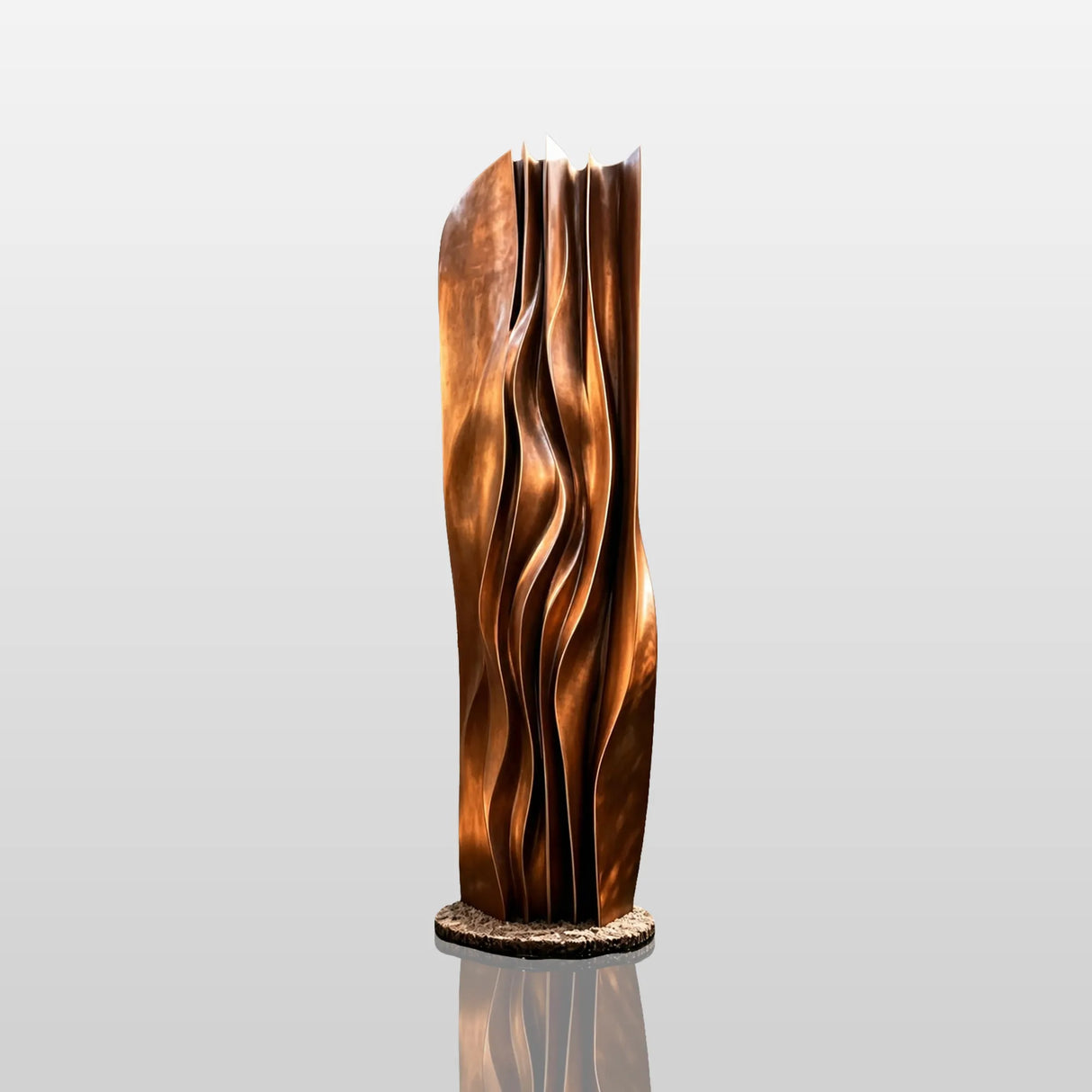 PREMIER Modern Outdoor Bronze Sculpture with Vertical Wave Design For Luxury Outdoor Landscape PSB-170-Bronze Sculpture-PREMIER SCULPTURE
