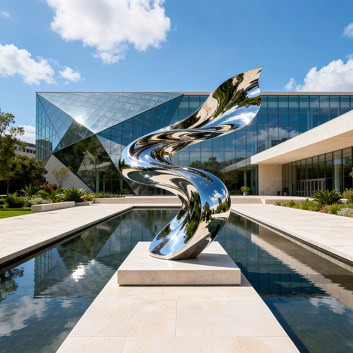 PREMIER Abstract Modern Stainless Steel Sculpture for Contemporary Galleries,Upscale Office Lobbies and High-End Residential Homes PSSS-135-Stainless Steel Sculpture-PREMIER SCULPTURE