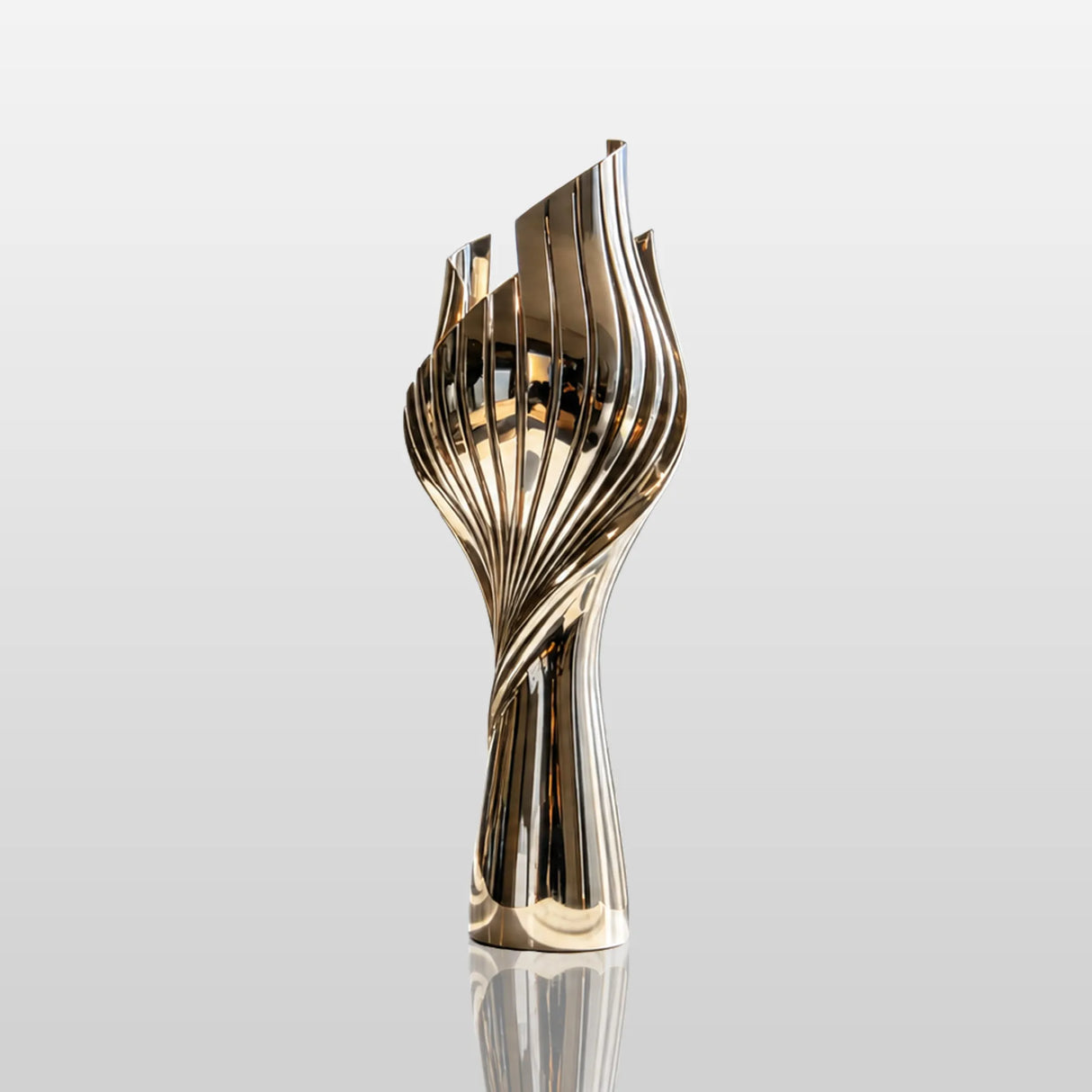 PREMIER Modern Stainless Steel Sculpture with Torch Design for Hotel Lobbies, Entrances or Offices PSSS-263-Stainless Steel Sculpture-PREMIER SCULPTURE