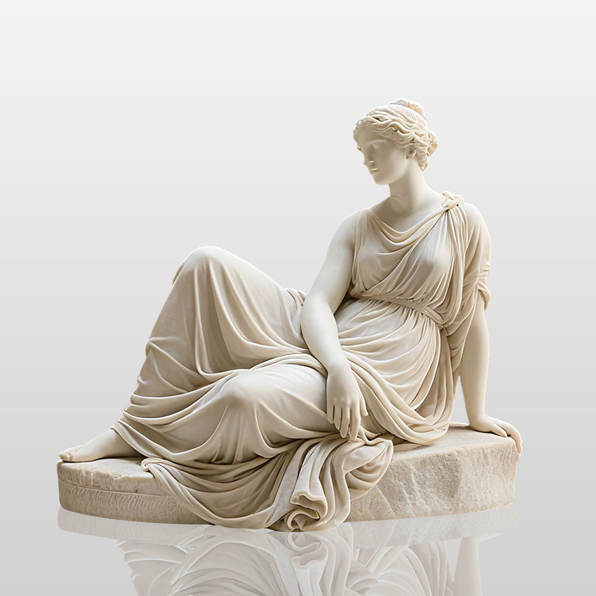 PREMIER Classical Marble Statue of Reclining Goddess for Luxury Interiors, Museum Galleries and Libraries PSM-076-Marble sculpture-PREMIER SCULPTURE