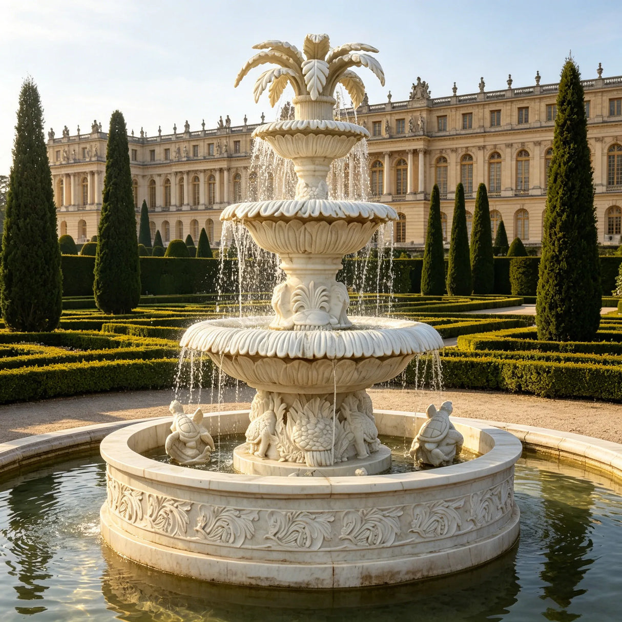 PREMIER Refined Outdoor Marble Fountain with Classic Design for Urban Parks, Gardens and Public Plazas PSFM-007-Marble sculpture-PREMIER SCULPTURE
