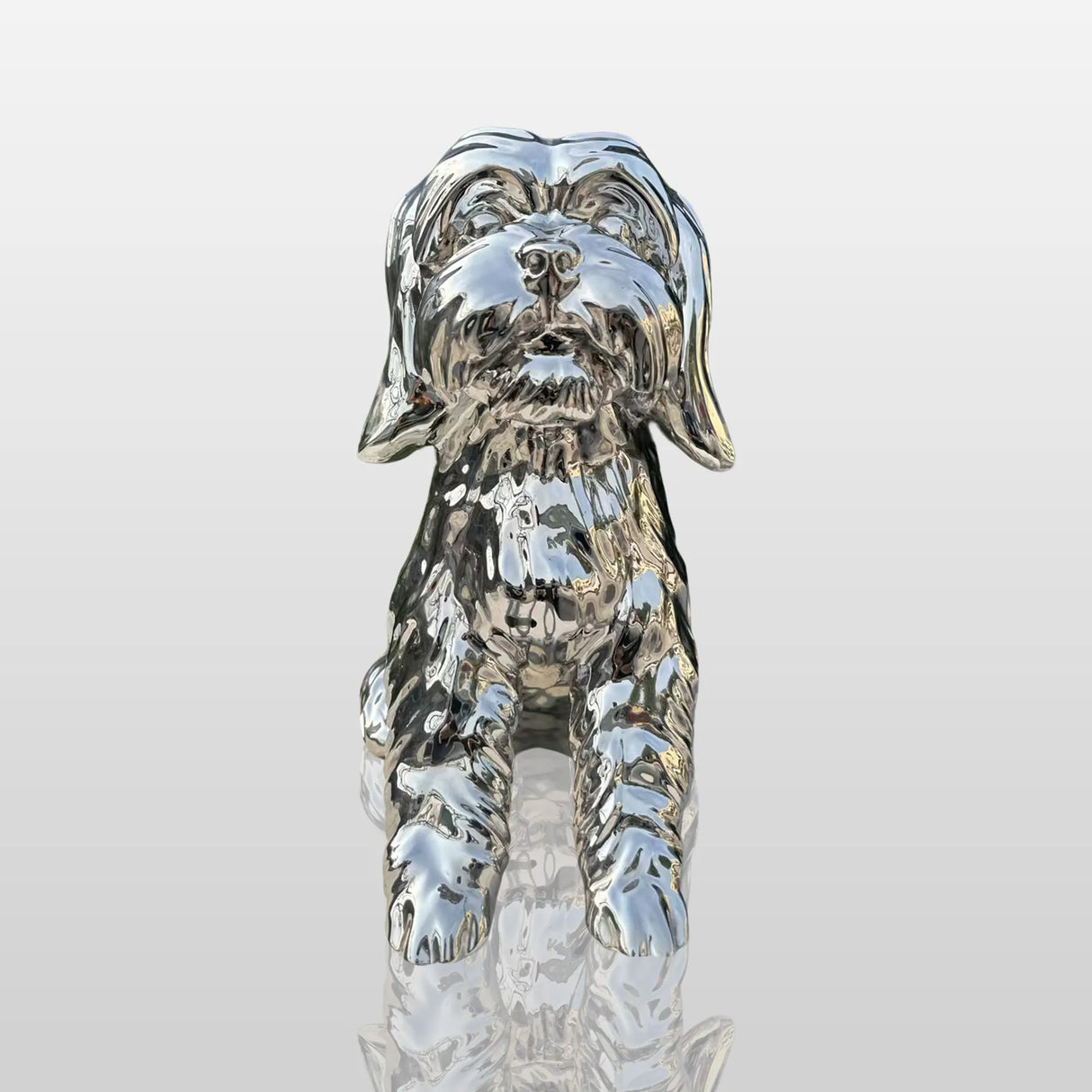 PREMIER Stainless Steel Dog Sculpture with Polished Finish for Living Rooms, Entrances and Modern Home PSSS-172-Stainless Steel Sculpture-PREMIER SCULPTURE