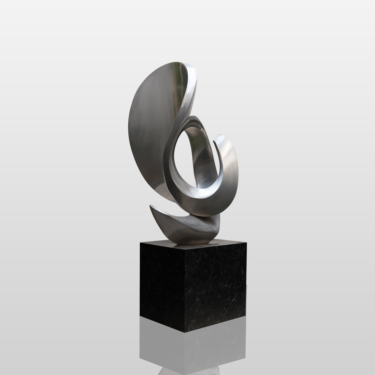PREMIER Stainless Steel Sculpture with Flowing Abstract Design for Modern Gardens and Villas PSSS-145-Stainless Steel Sculpture-PREMIER SCULPTURE