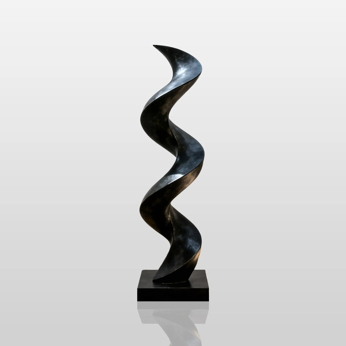 PREMIER Stainless Steel Spiral Sculpture with Flowing Curved Form for Entryway and Garden Landscapes PSSS-163-Stainless Steel Sculpture-PREMIER SCULPTURE