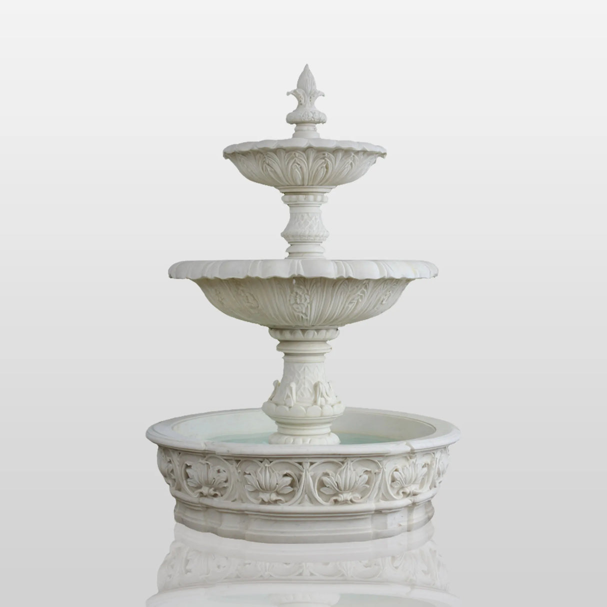 PREMIER Three Tier Marble Fountain for Front Yard, Garden, Lake Shore and Urban Plaza PSFM-019-Marble sculpture-PREMIER SCULPTURE