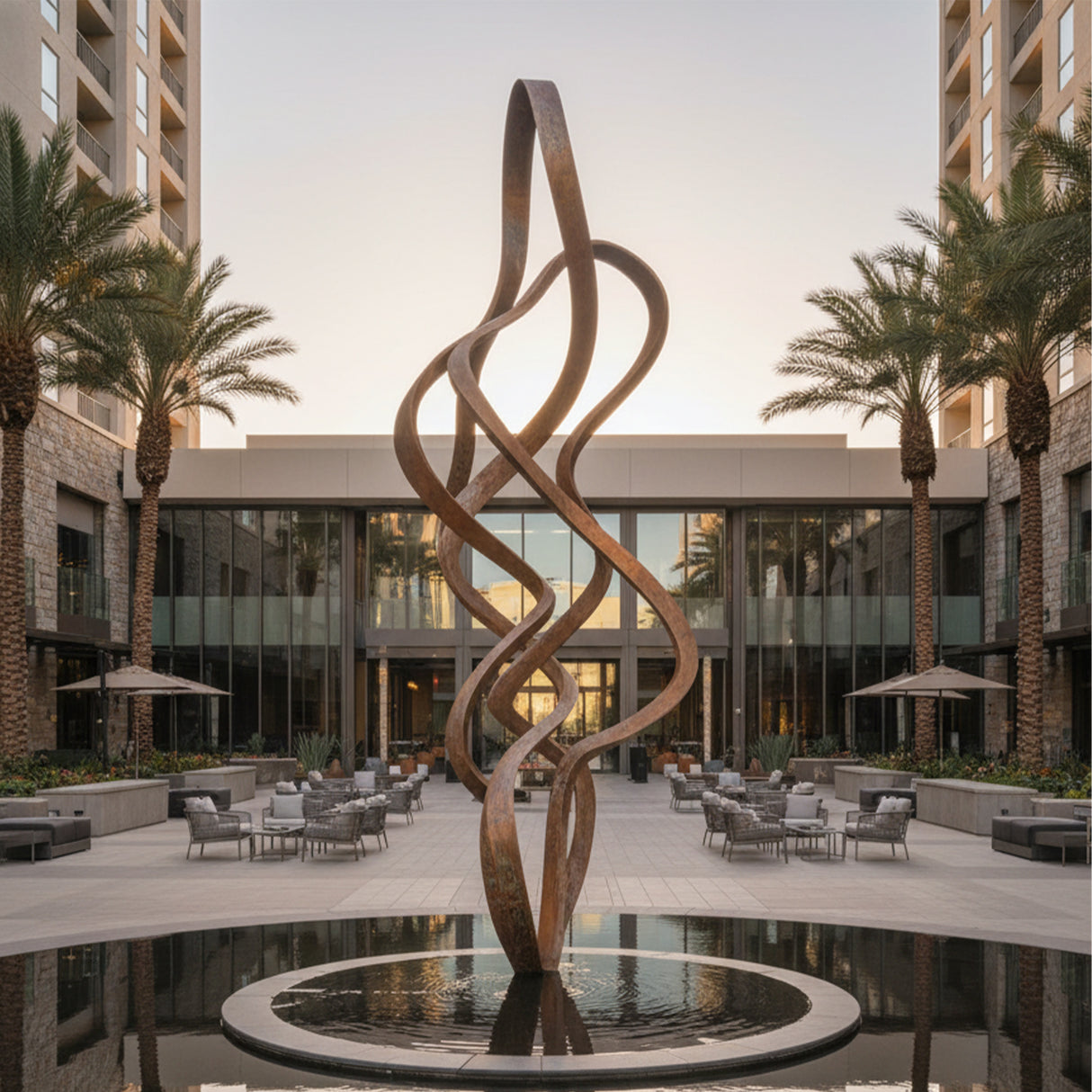 PREMIER Twisting Bronze Sculpture with Abstract Expressionism Design Ideal for Modern Gardens, Art Parks and Hotel Entrances PSB-149-Bronze Sculpture-PREMIER SCULPTURE
