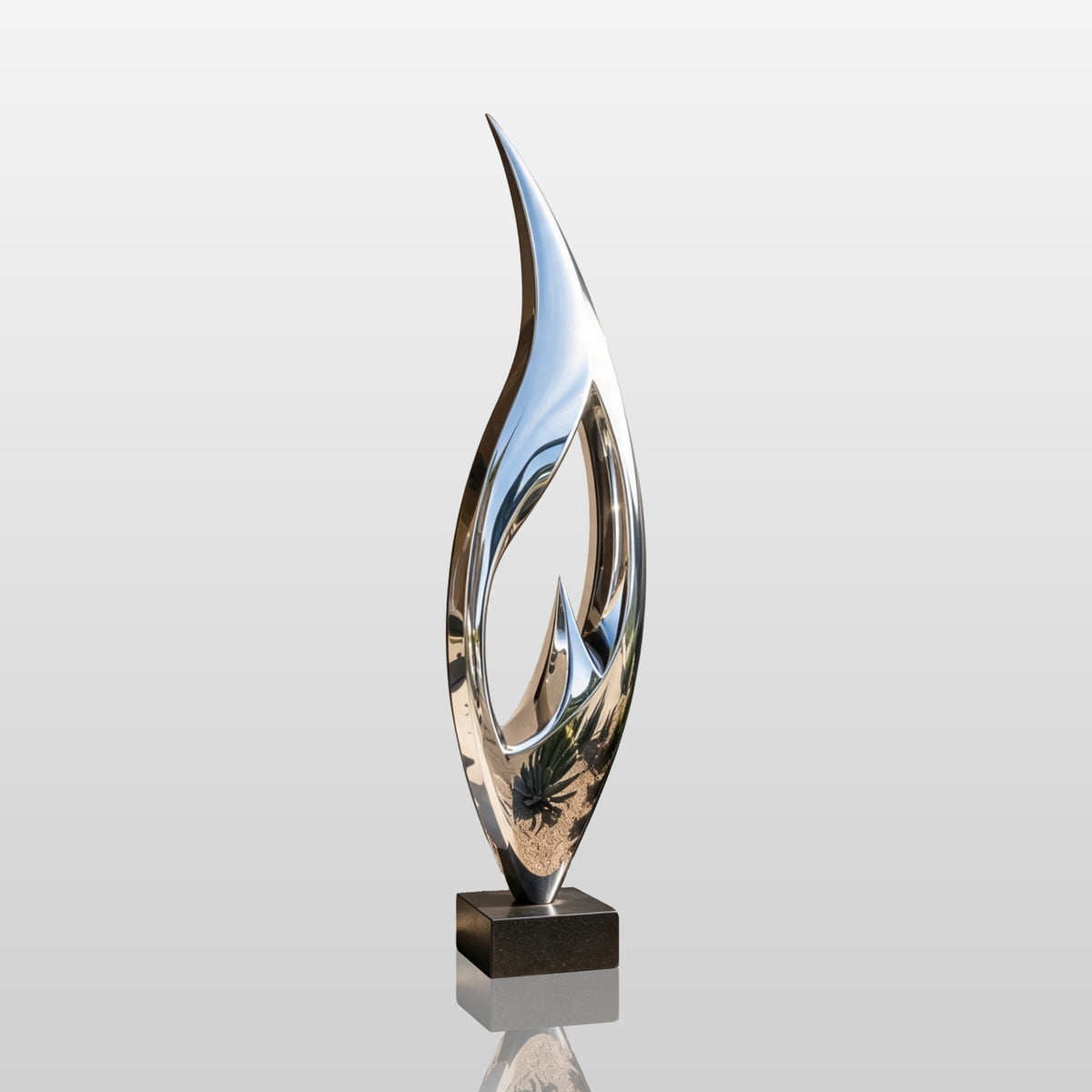 PREMIER Vertical Polished Metal Sculpture for Garden, Hotel Entrance or urban plaza PSSS-349-Stainless Steel Sculpture-PREMIER SCULPTURE