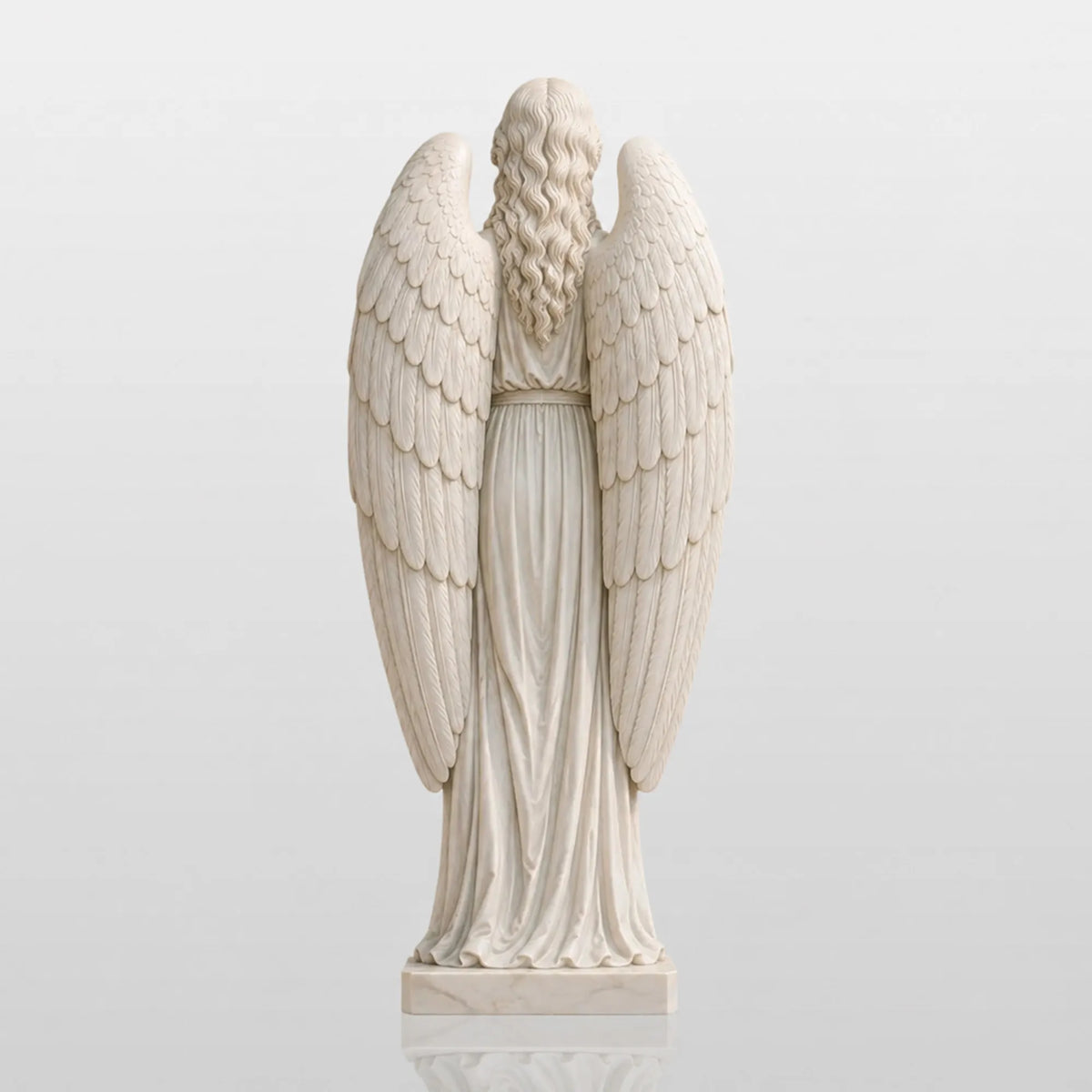 PREMIER White Marble Angel Statue for Entry Hall, Grand Foyer, Hotel Lobby or Church PSM-173-Marble sculpture-PREMIER SCULPTURE