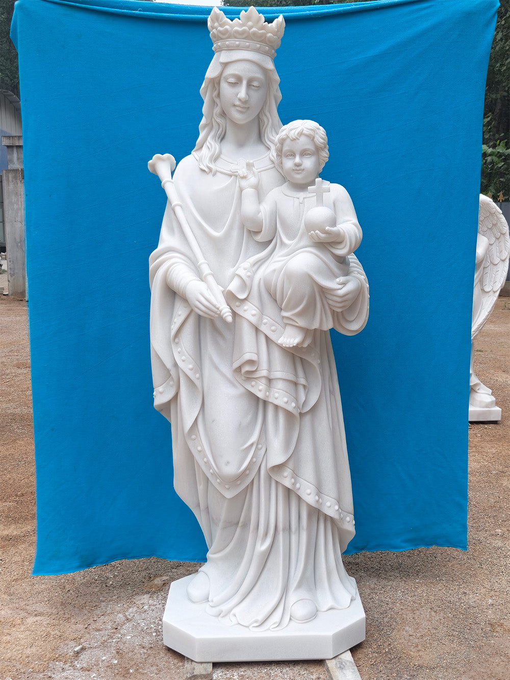 PREMIER Customized Marble Statue with the Virgin Mary Holding the Child PSM-110-#PRS1344-Rest of Payment Custom Link for Tom Deming