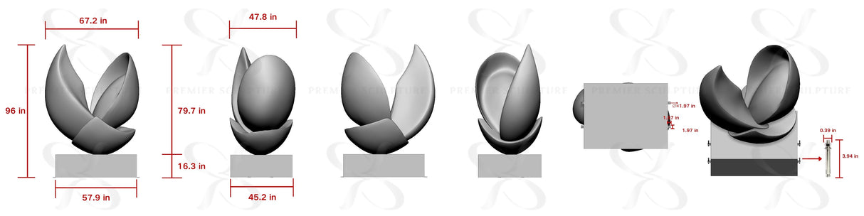 PREMIER Bronze Abstract Sculpture PSB-048—Custom Link for Kelsey Granville