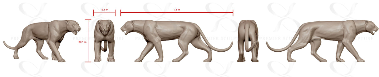 PREMIER Bronze Panther Sculpture PSB-137 —— 50% Deposit Custom Link for Summer Sullivan