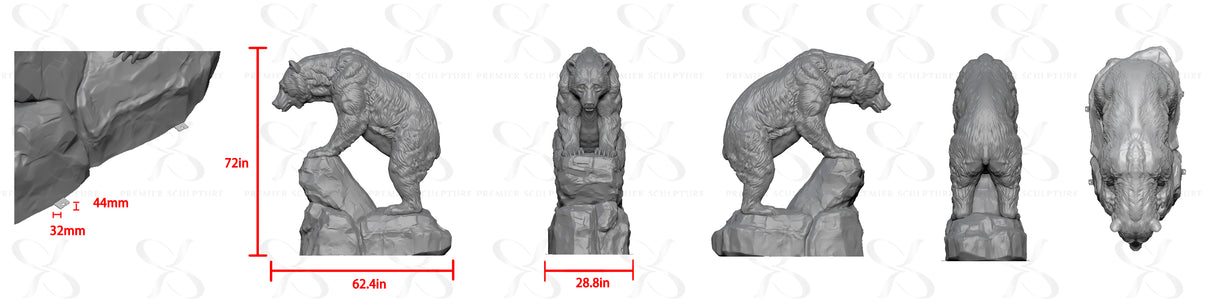 PREMIER Realistic Bear Bronze Sculpture for Outdoor Garden Decor PSB-155-50%Deposit Custom Link for Jeannie Larsen