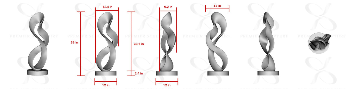 PREMIER Gradient Bronze Ribbon Sculpture PSB-202-Custom Link for Brigitte Schembari-Free Shipping