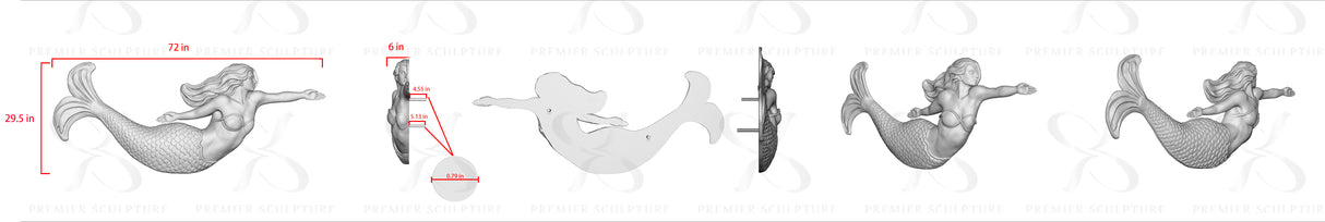 PREMIER Custom Brass Norfolk Mermaid Sculpture PSC-046——50% Deposit payment for Jared Brooks