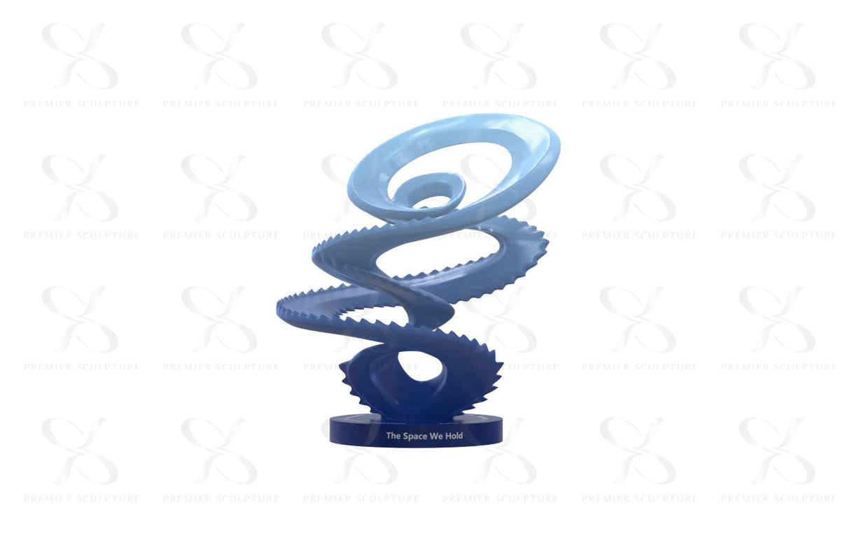 PREMIER Custom Blue Spiral Healing Text Sculpture 8.5"W x 10"H x 8"D PSIS-007