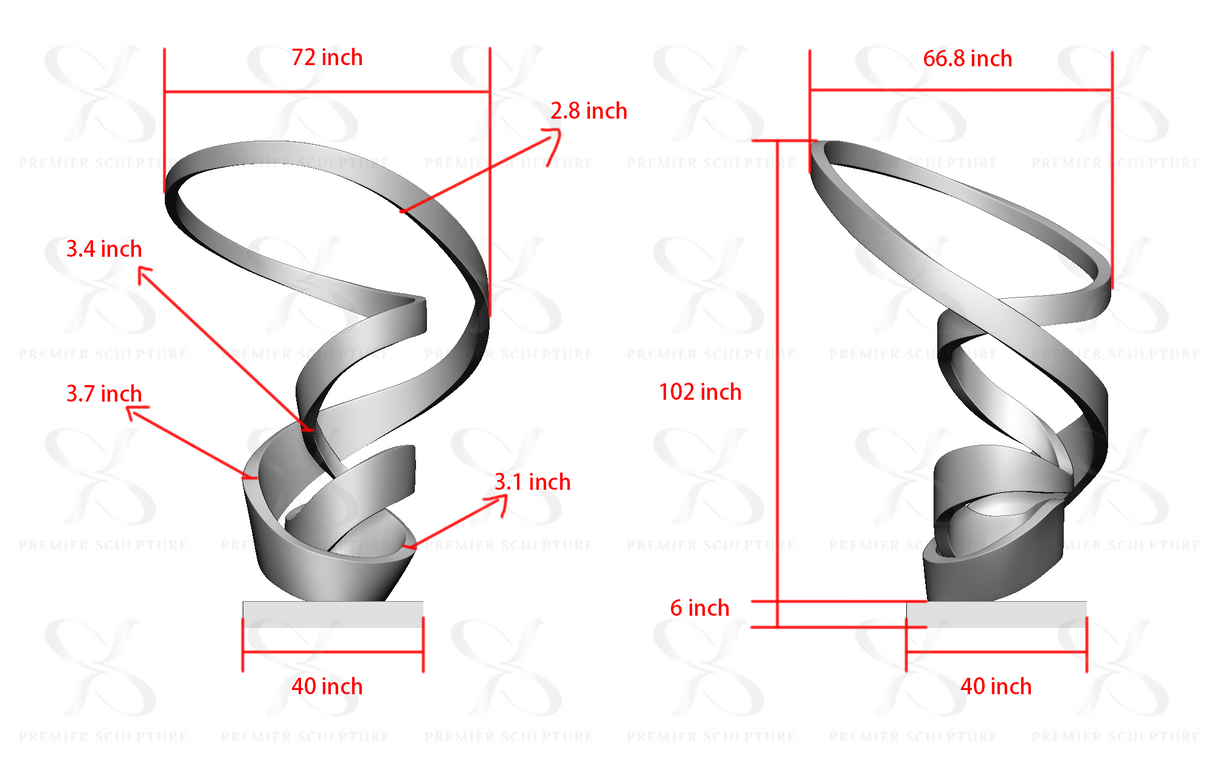 PREMIER Custom Mobius Spiral Sculpture PSLSS-007——50% Deposit payment for Giovanni Rossi
