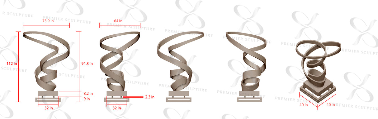 PREMIER Mobius Spiral Sculpture PSLSS-007-Custom Link for Cindie White