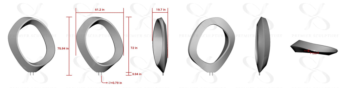 PREMIER Modern Ring Garden Sculpture PSLSS-021 -50% Deposit Custom Link for Mark S. Solomon
