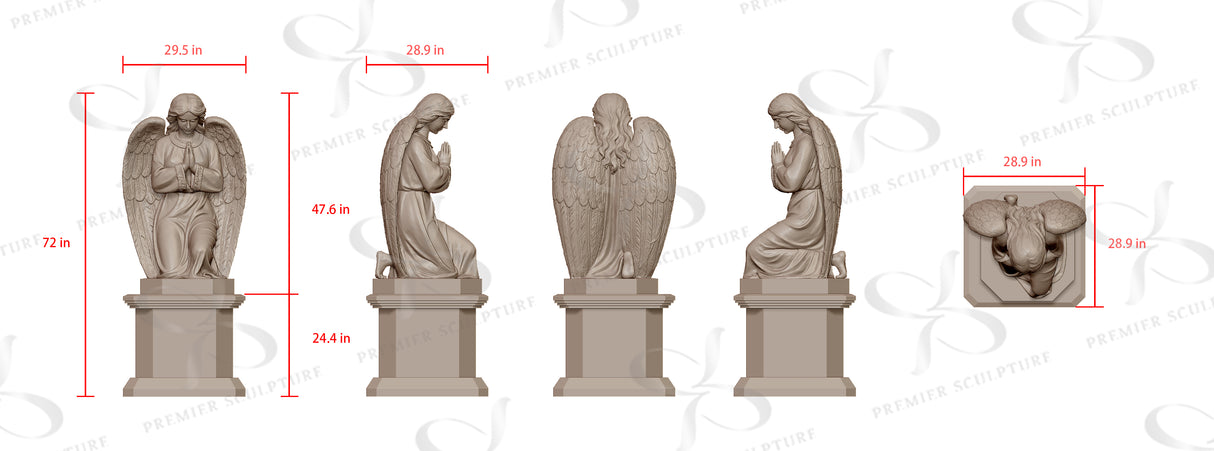 PREMIER Kneeling Angel Statue PSM-044-Custom link for Peter Larso