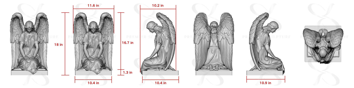 PREMIER Elegant Marble Sculpture with Guardian Angel Design PSM-081 - Custom Link for Beth Langford