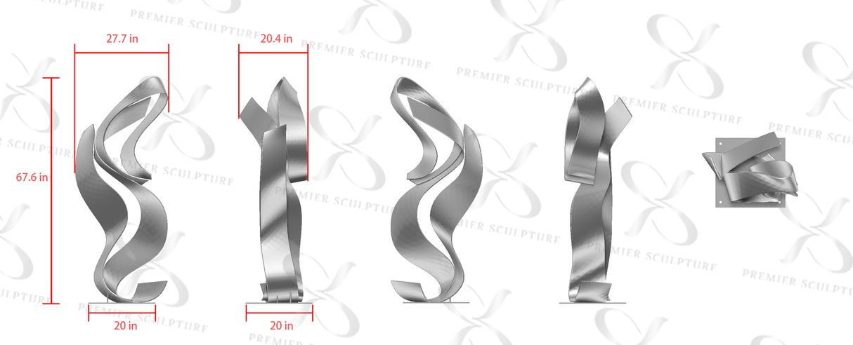 PREMIER Outdoor Sculpture Abstract Stainless Steel Modern Art Sculpture PSSS-050 -Custom Link for Keith Brandofino