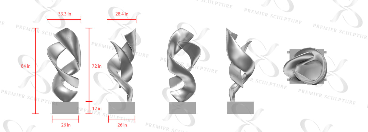 PREMIER Art Sculpture Twisting Design Modern Stainless Steel Sculpture PSSS-051-Custom Link for Chris