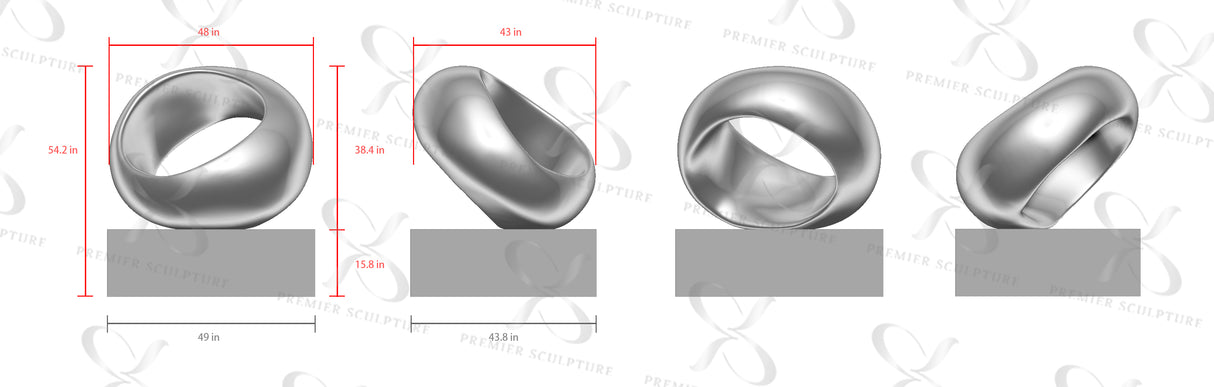 48" (W) PSSS-052 Mirror polished finish with S2-2 Base (15”base)-50% Deposit Custom Link for Joe Rodriguez