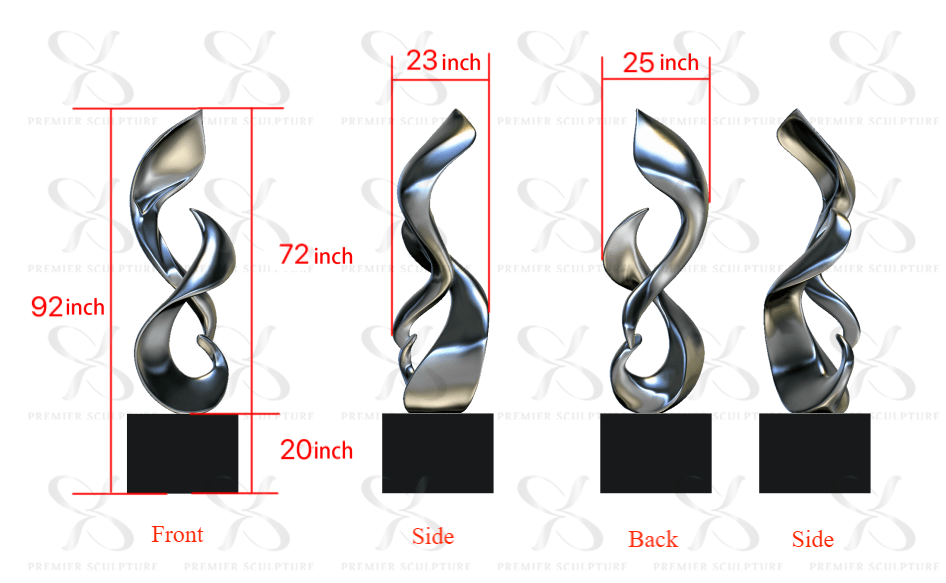 PREMIER Premium Stainless Steel Abstract Sculpture PSSS-055- 60% Deposit Custom Link for Kiko & Anthony Snoddy