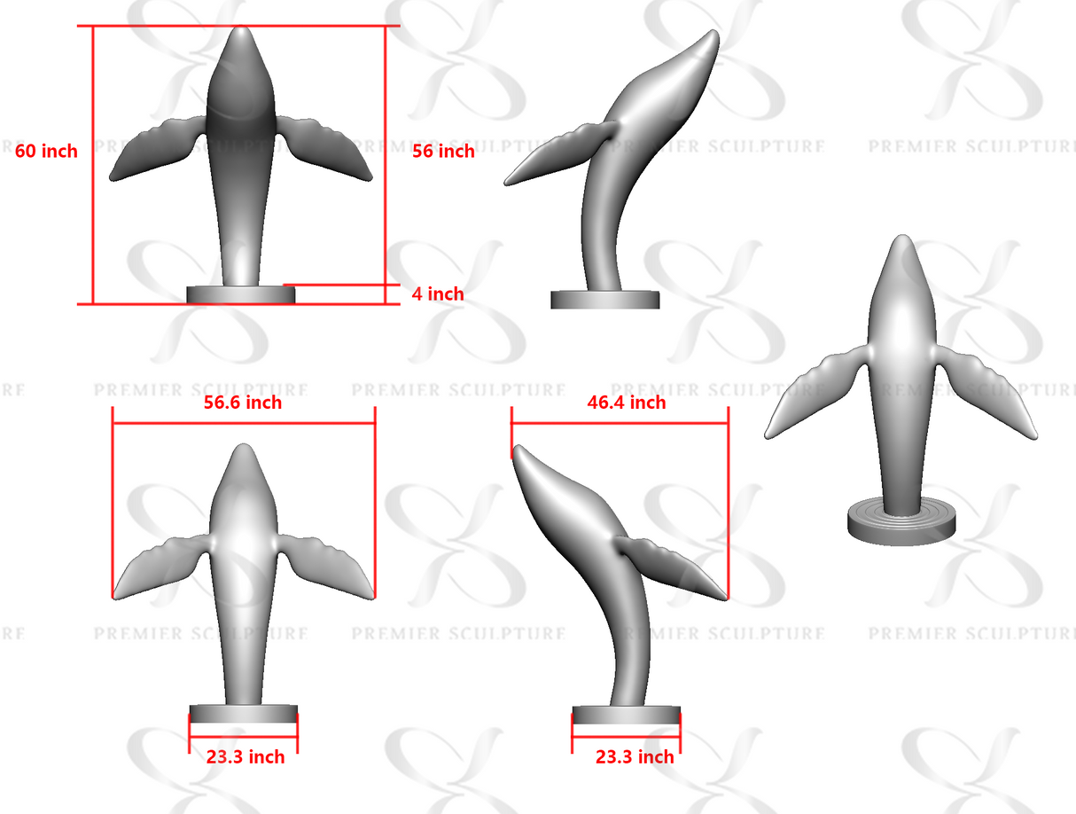 PREMIER Stainless Steel Whale Sculpture PSSS-084—Custom Link for Denise Boucher