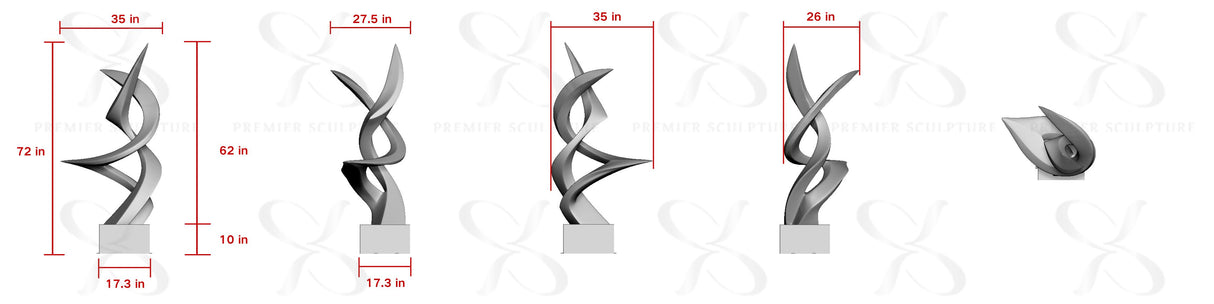 PREMIER Dynamic Twist Stainless Steel Sculpture for Luxury Hotels PSSS-131-Custom Link for Beverly and Greg Rea