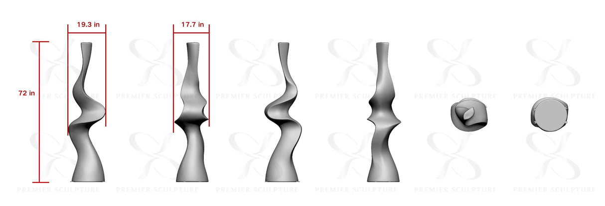 PREMIER Contemporary Pink Stainless Steel Sculpture with Curved Vertical Form PSSS-187 —— 50% Deposit Custom Link for Suzanne Hargett