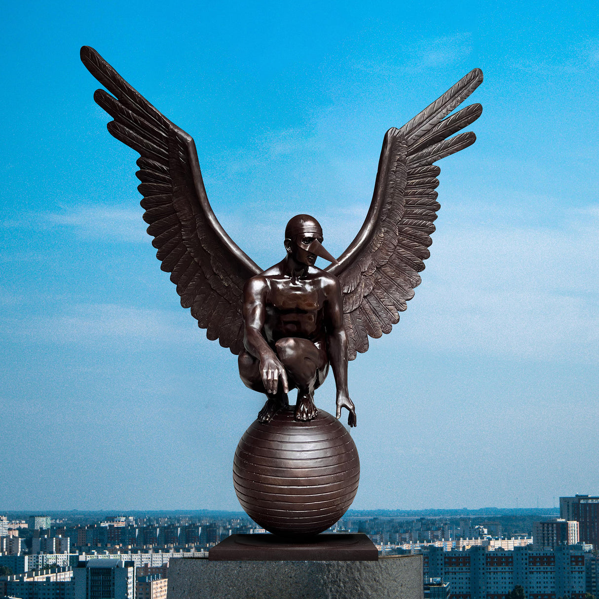 PREMIER Angel Perseidas Sculpture Bronze Statue Guardian of the Sky PSB-071-Bronze Sculpture-PREMIER SCULPTURE