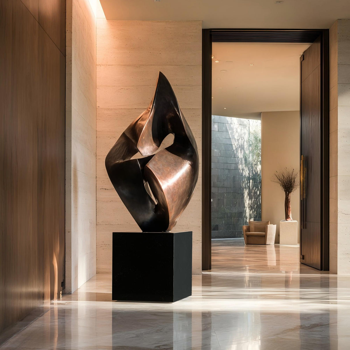 PREMIER Bronze Abstract Sculpture Contemporary Metal Sculpture for Hotel Lobbies & Private Villas PSB-081-Bronze Sculpture-PREMIER SCULPTURE