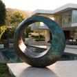 PREMIER Bronze Patina Abstract Sculpture Ring Sculpture for Courtyard, Poolside, and Modern Garden Decor PSB-082-Bronze Sculpture-PREMIER SCULPTURE