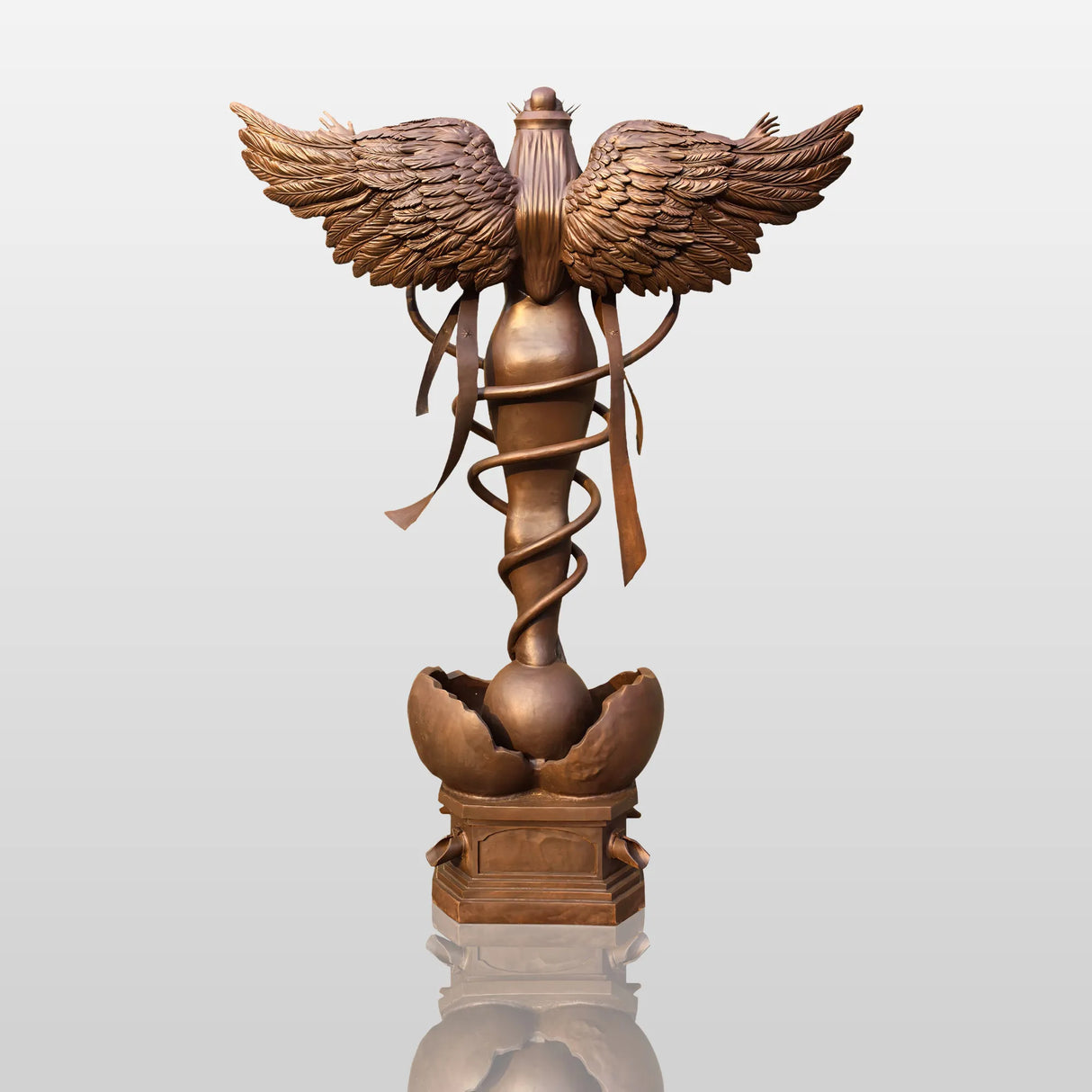 PREMIER Angel of Healing Caduceus Monumental Custom Bronze Sculpture PSB-015-Bronze Sculpture-PREMIER SCULPTURE