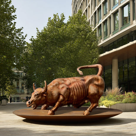 PREMIER Bronze Charging Bull Statue Dynamic Outdoor Animal Sculpture PSB-067-Bronze Sculpture-PREMIER SCULPTURE