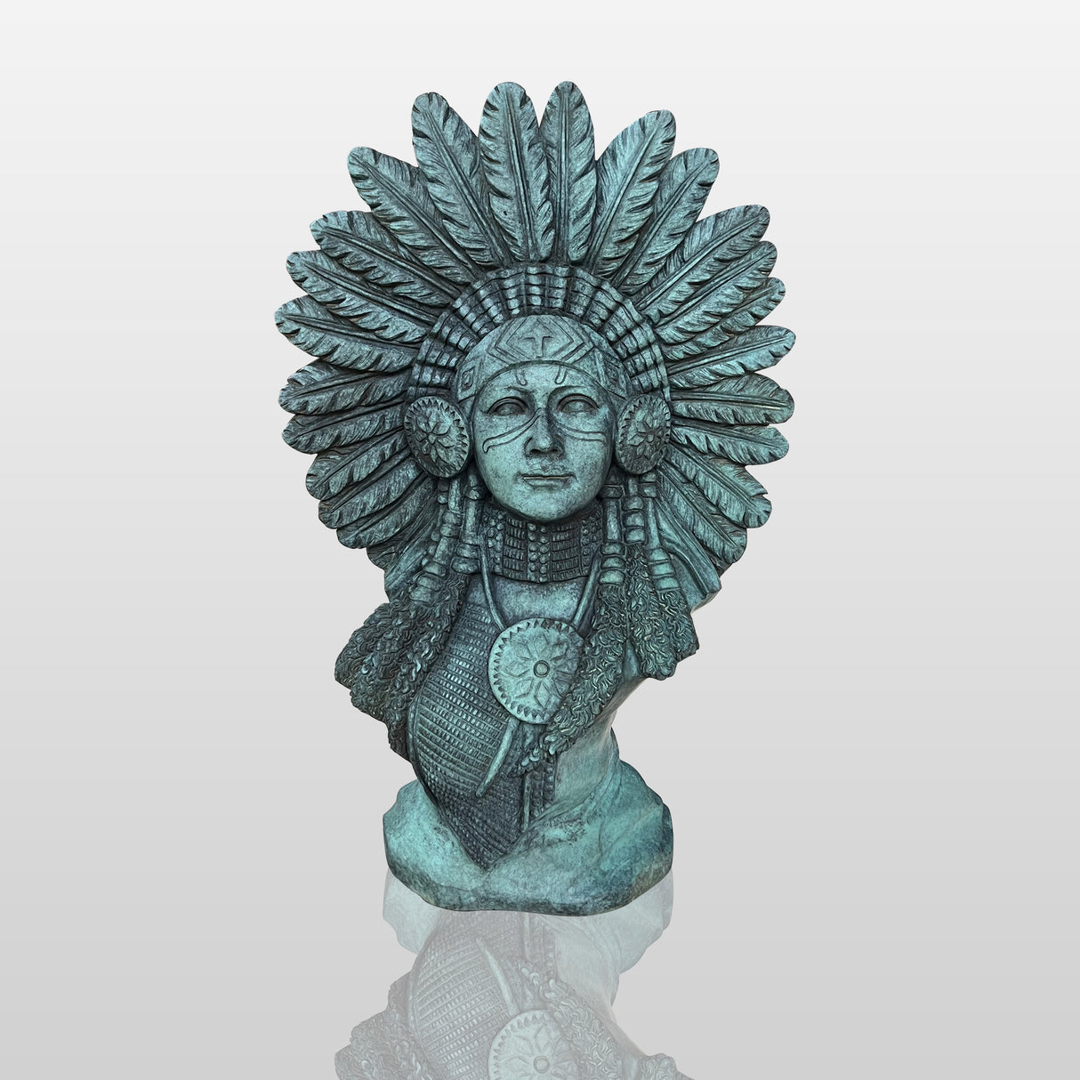 PREMIER Bronze Native American Bust Sculpture Tribal Indian Girl Bust PSB-068-Bronze Sculpture-PREMIER SCULPTURE