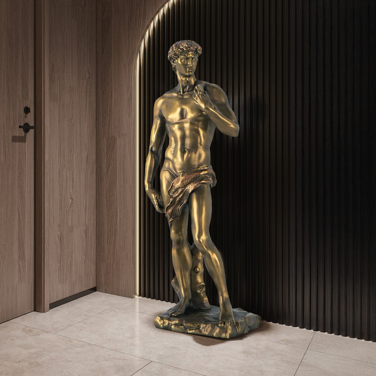 PREMIER Bronze Statue of David Classic Renaissance Sculpture for Interiors PSB-056-Bronze Sculpture-PREMIER SCULPTURE