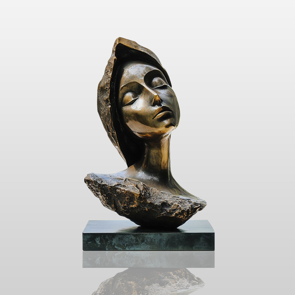 PREMIER Bronze Woman Head Sculpture Abstract Figurative Art Bust PSB-058-Bronze Sculpture-PREMIER SCULPTURE